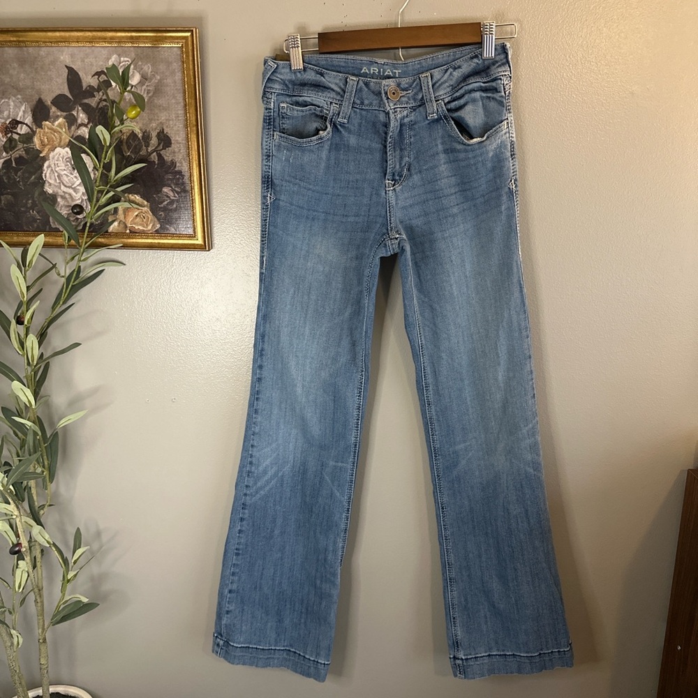 Ariat Trouser Jeans Perfect Rise Chelsey Wide Leg Alabama Western Cowgirl 27R - Picture 4 of 8